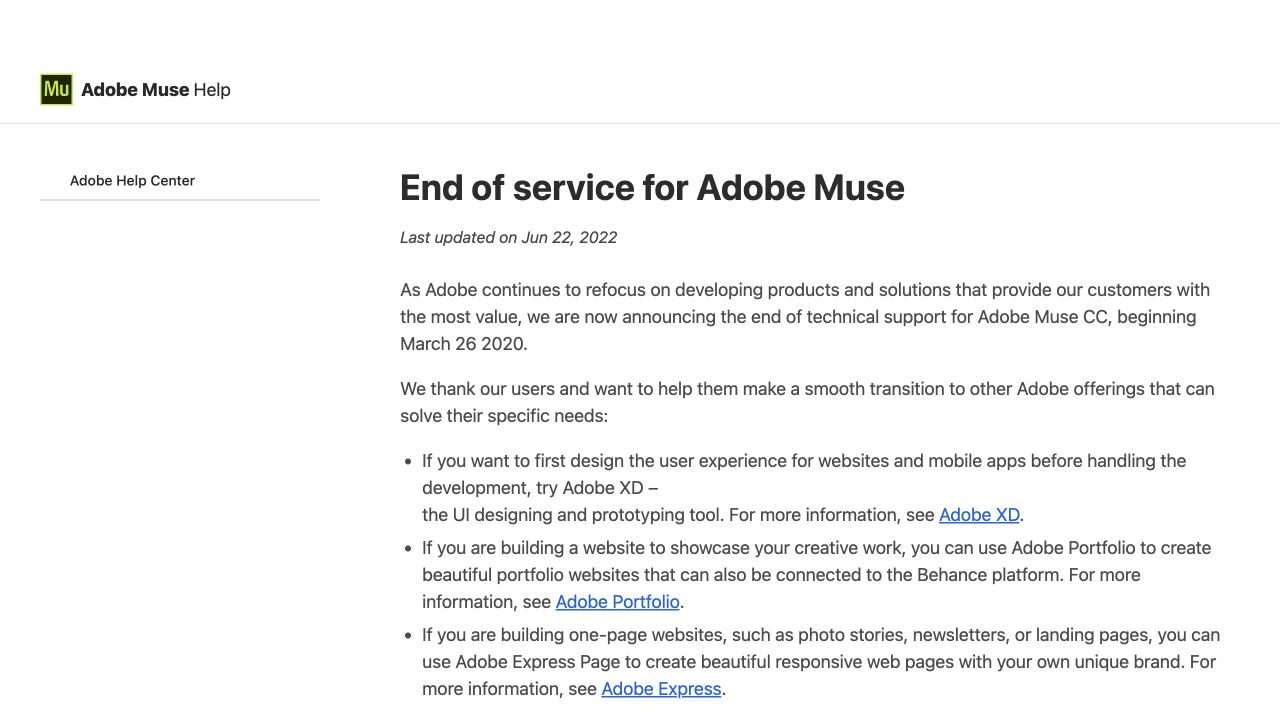 Adobe Muse — Situs resmi