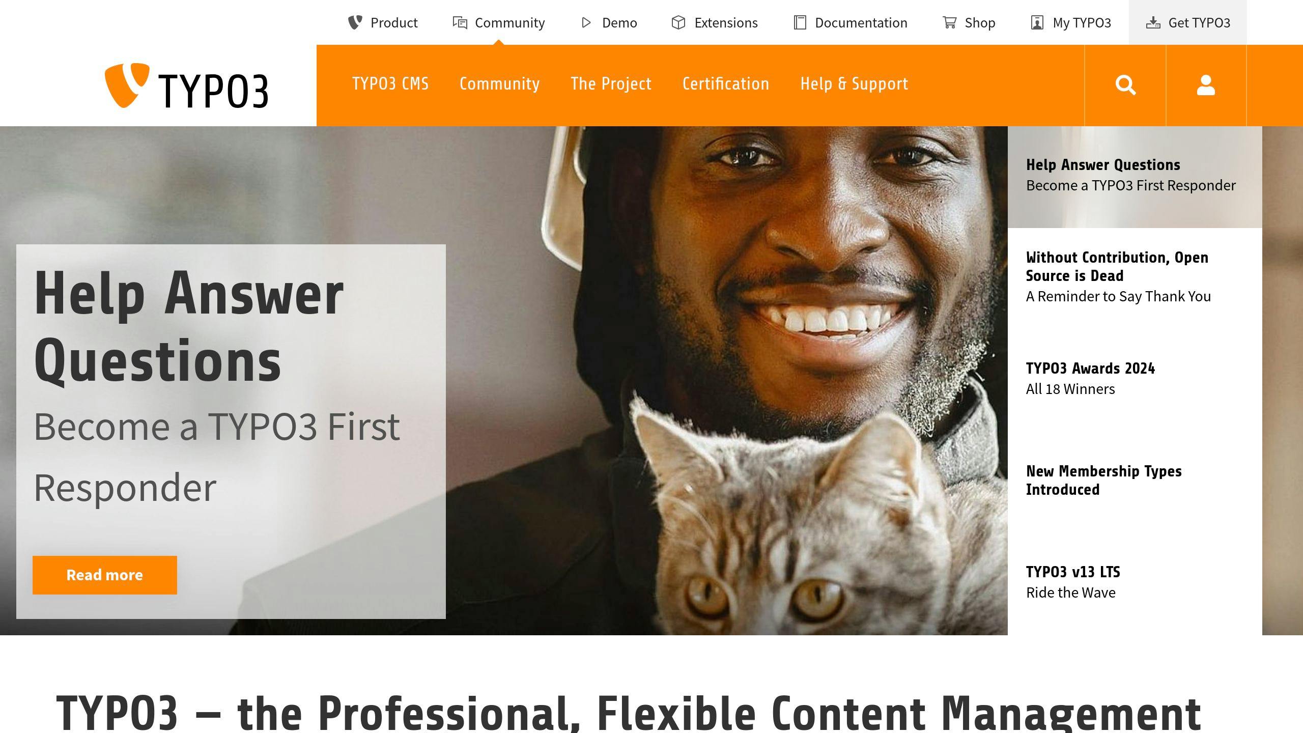 TYPO3 — الموقع الرسمي