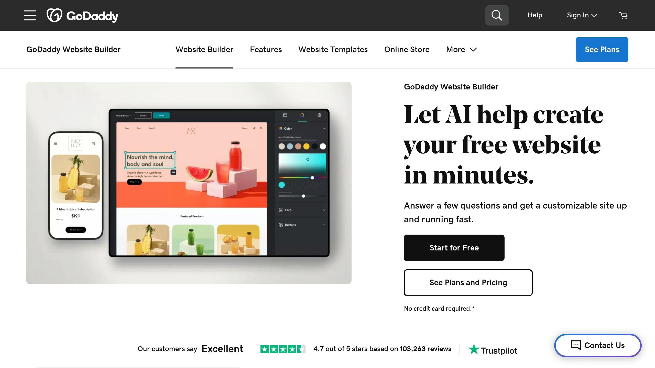 GoDaddy Website Builder — آفیشل ویب سائٹ