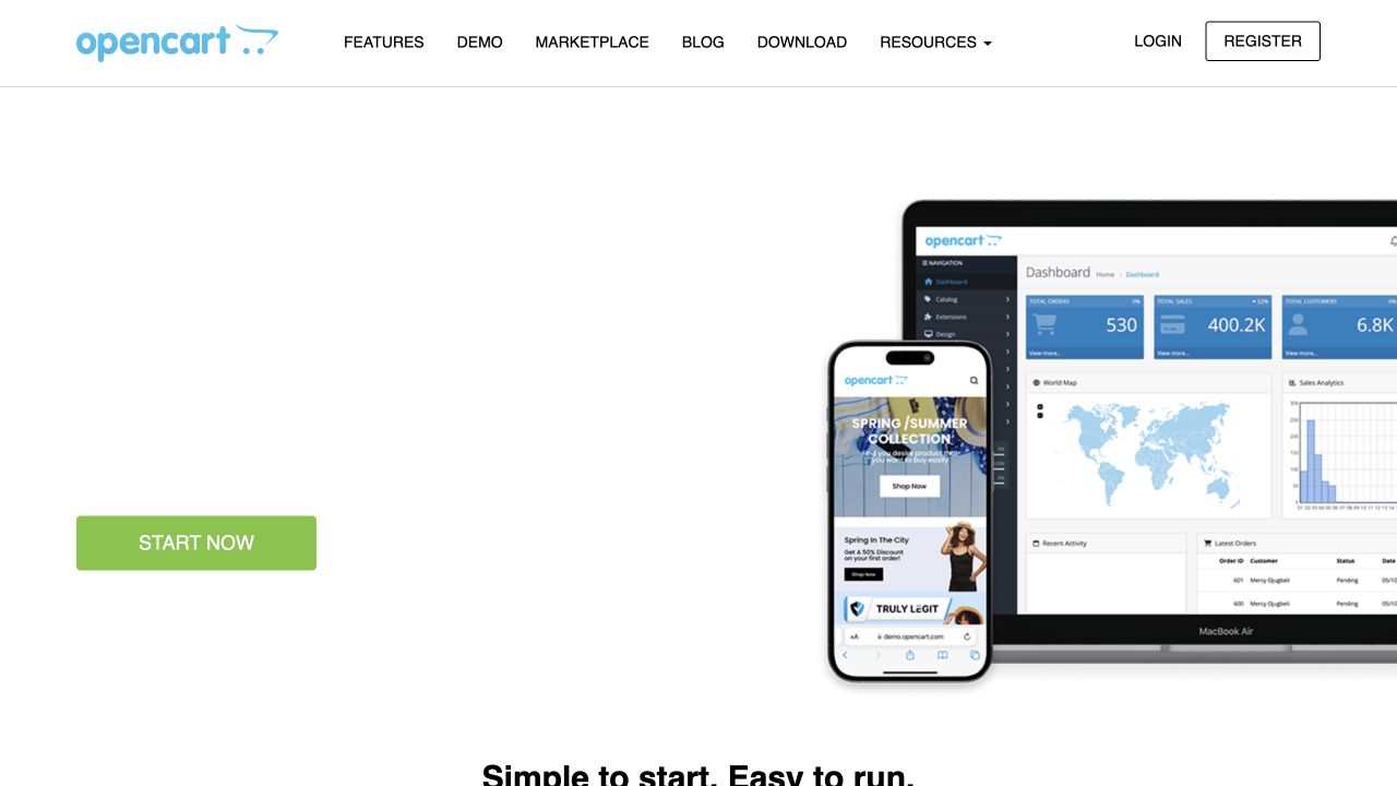OpenCart — آفیشل ویب سائٹ
