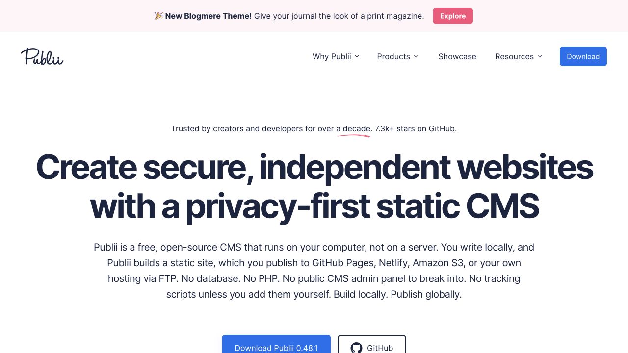 Publii — অফিশিয়াল ওয়েবসাইট