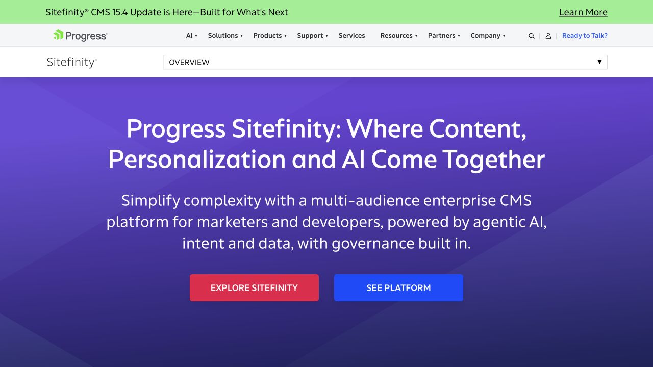 Sitefinity — الموقع الرسمي