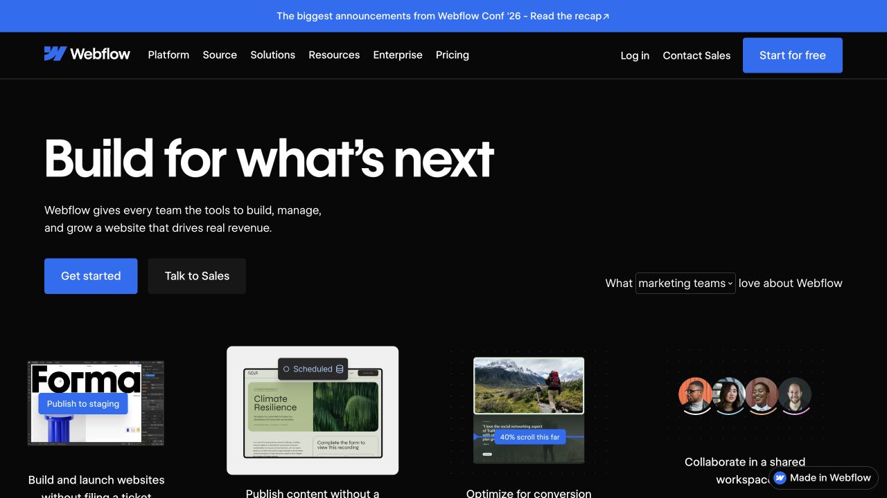 Webflow — অফিশিয়াল ওয়েবসাইট