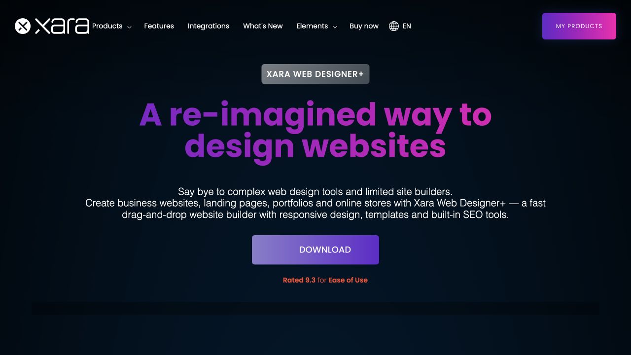Xara Web Designer — অফিশিয়াল ওয়েবসাইট